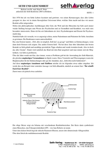 Dr. med. Kurt F. Peter - Gesundheit und Krankheit - Auszug